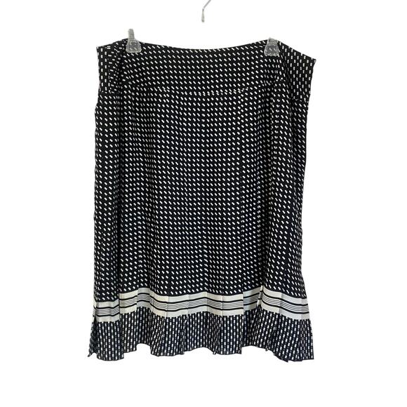 Jones New York 100% Silk Pleated Black & White Polka Dot Skirt Size 16W - Picture 1 of 8